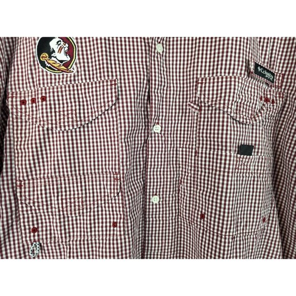 Florida State University FSU Columbia Mens Shirt Size XL Plaid Short Sleeve Top - Picture 6 of 11